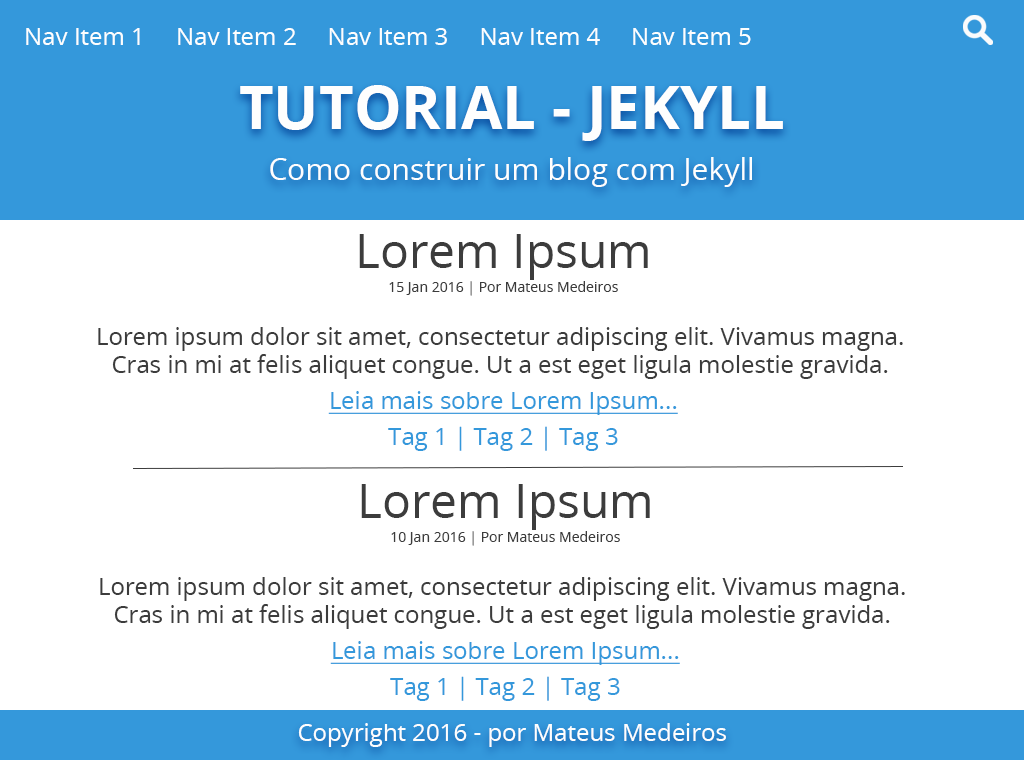 Layout do nosso blog com Jekyll